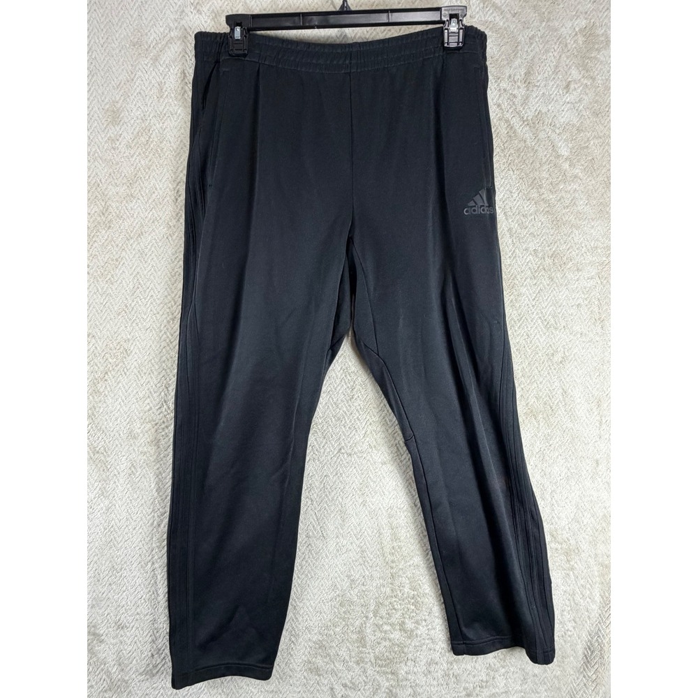 Adidas Mens XL Black Snap Button Side Athletic Track Pants Joggers 1913